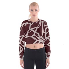 Cracked Pattern Boho Art Design Cropped Sweatshirt by Grandong