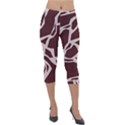 Cracked Pattern Boho Art Design Lightweight Velour Capri Leggings  View1