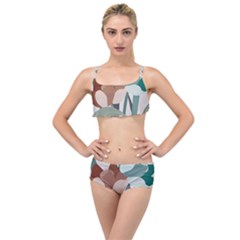 Flowers Plants Leaves Foliage Layered Top Bikini Set