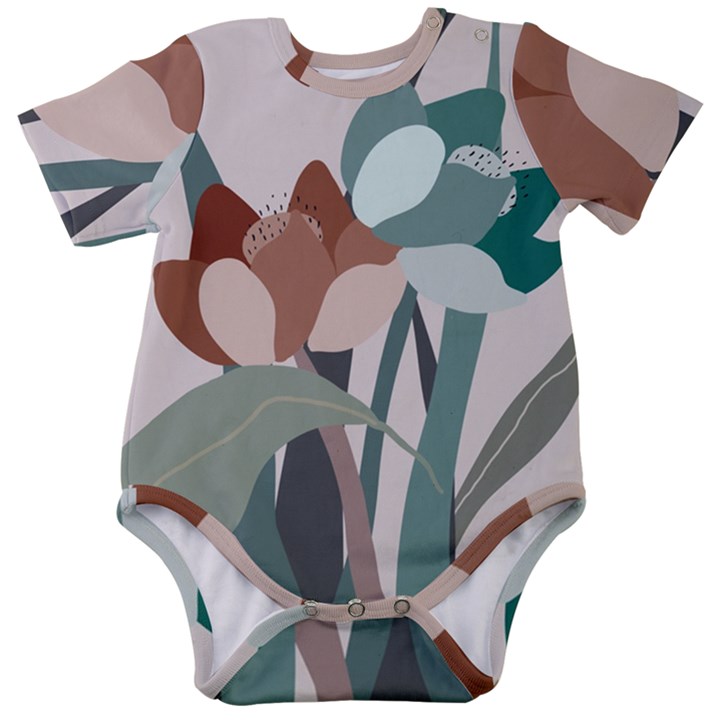 Flowers Plants Leaves Foliage Baby Short Sleeve Bodysuit