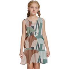 Flowers Plants Leaves Foliage Kids  Sleeveless Tiered Mini Dress by Grandong