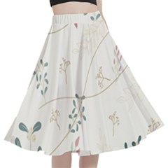 Background Pattern Template Texture A-line Full Circle Midi Skirt With Pocket by Grandong