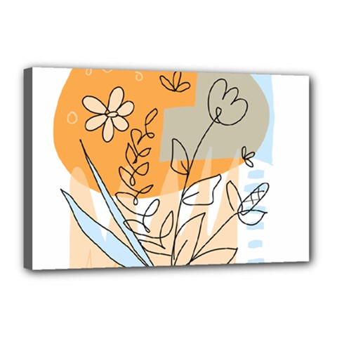 Doodle Flower Floral Abstract Canvas 18  X 12  (stretched) by Grandong