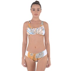 Doodle Flower Floral Abstract Criss Cross Bikini Set by Grandong