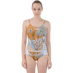 Doodle Flower Floral Abstract Cut Out Top Tankini Set by Grandong