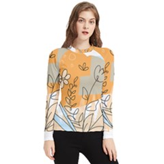 Doodle Flower Floral Abstract Women s Long Sleeve Rash Guard by Grandong