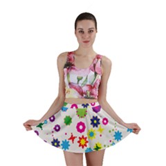 Floral Colorful Background Mini Skirt by Grandong