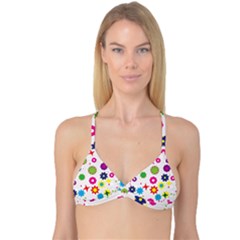 Floral Colorful Background Reversible Tri Bikini Top by Grandong