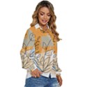 Doodle Flower Floral Abstract Women s Long Sleeve Button Up Shirt View3