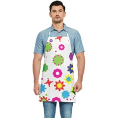 Floral Colorful Background Kitchen Apron by Grandong