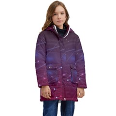 Art Pattern Design Wallpaper Kids  Hooded Longline Puffer Jacket by Grandong