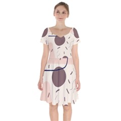 Computer Network Technology Tech Digital Short Sleeve Bardot Dress by Grandong