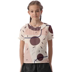 Stars Clouds Border Frame Kids  Frill Chiffon Blouse by Grandong