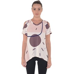 Doodles Abstract Boho Art Cut Out Side Drop T-shirt