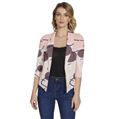 Computer Network Technology Tech Digital Women s Draped Front 3/4 Sleeve Shawl Collar Jacket by Grandong