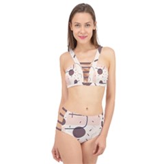 Doodles Abstract Boho Art Cage Up Bikini Set by Grandong