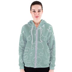 Board Chalk School Earth Book Women s Zipper Hoodie by Grandong