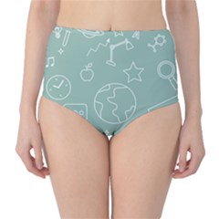 Board Chalk School Earth Book Classic High-waist Bikini Bottoms by Grandong