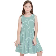 Board Chalk School Earth Book Kids  Skater Dress by Grandong