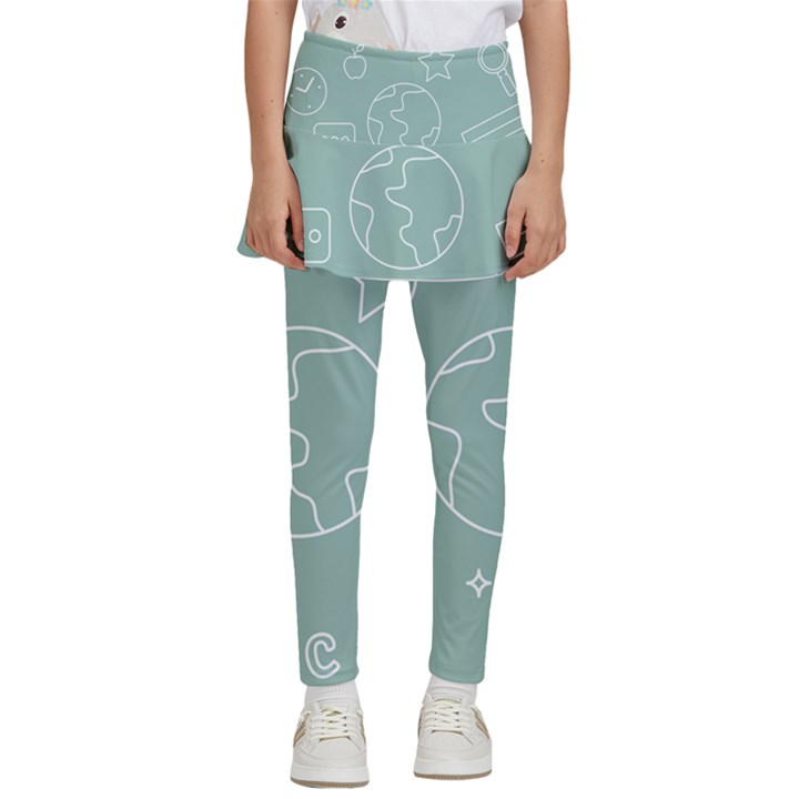 Board Chalk School Earth Book Kids  Skirted Pants