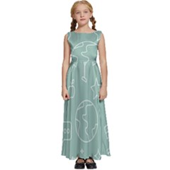 Board Chalk School Earth Book Kids  Satin Sleeveless Maxi Dress by Grandong