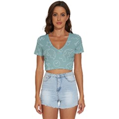 Board Chalk School Earth Book V-neck Crop Top by Grandong