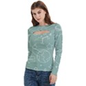 Board Chalk School Earth Book Women s Cut Out Long Sleeve T-Shirt View2