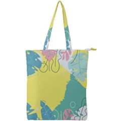 Plants Eaves Border Frame Double Zip Up Tote Bag by Grandong