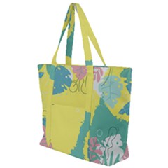 Plants Eaves Border Frame Zip Up Canvas Bag by Grandong