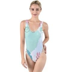 Plants Leaves Border Frame High Leg Strappy Swimsuit by Grandong