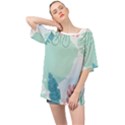 Plants Leaves Border Frame Oversized Chiffon Top View1