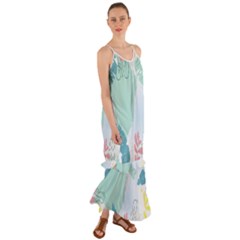 Plants Leaves Border Frame Cami Maxi Ruffle Chiffon Dress by Grandong