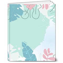 Plants Leaves Border Frame 8  X 10  Hardcover Notebook by Grandong