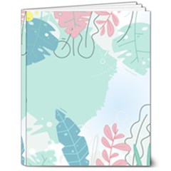 Plants Leaves Border Frame 8  X 10  Softcover Notebook by Grandong