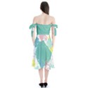 Plant Leaves Border Frame Shoulder Tie Bardot Midi Dress View2