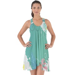 Plant Leaves Border Frame Show Some Back Chiffon Dress by Grandong