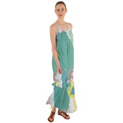 Plant Leaves Border Frame Cami Maxi Ruffle Chiffon Dress by Grandong