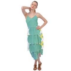 Plant Leaves Border Frame Layered Bottom Dress by Grandong