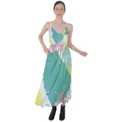 Plant Leaves Border Frame Tie Back Maxi Dress by Grandong