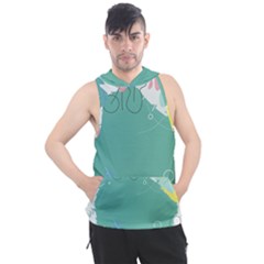 Plant Leaves Border Frame Men s Sleeveless Hoodie by Grandong