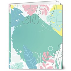 Plant Leaves Border Frame 8  X 10  Softcover Notebook by Grandong