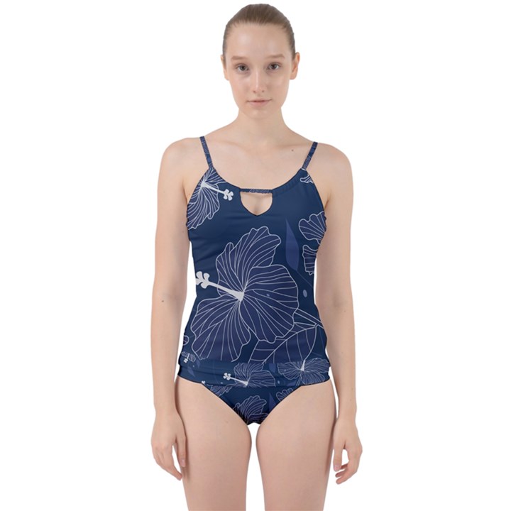 Flowers Petals Leaves Foliage Cut Out Top Tankini Set