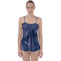 Flowers Petals Leaves Foliage Babydoll Tankini Top