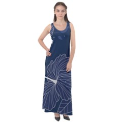 Flowers Petals Leaves Foliage Sleeveless Velour Maxi Dress by Grandong