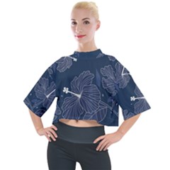 Flowers Petals Leaves Foliage Mock Neck T-shirt by Grandong