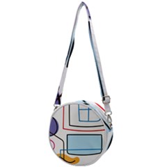 Sketch Line Art Doodles Design Crossbody Circle Bag by Grandong