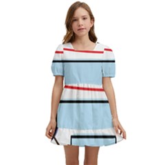 Sketch Line Art Doodles Design Kids  Short Sleeve Dolly Dress by Grandong