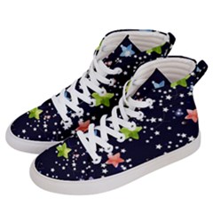 Abstract Eart Cover Blue Gift Women s Hi-top Skate Sneakers by Grandong