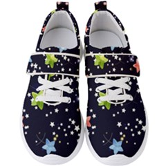 Abstract Eart Cover Blue Gift Men s Velcro Strap Shoes by Grandong