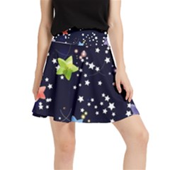 Abstract Eart Cover Blue Gift Waistband Skirt by Grandong